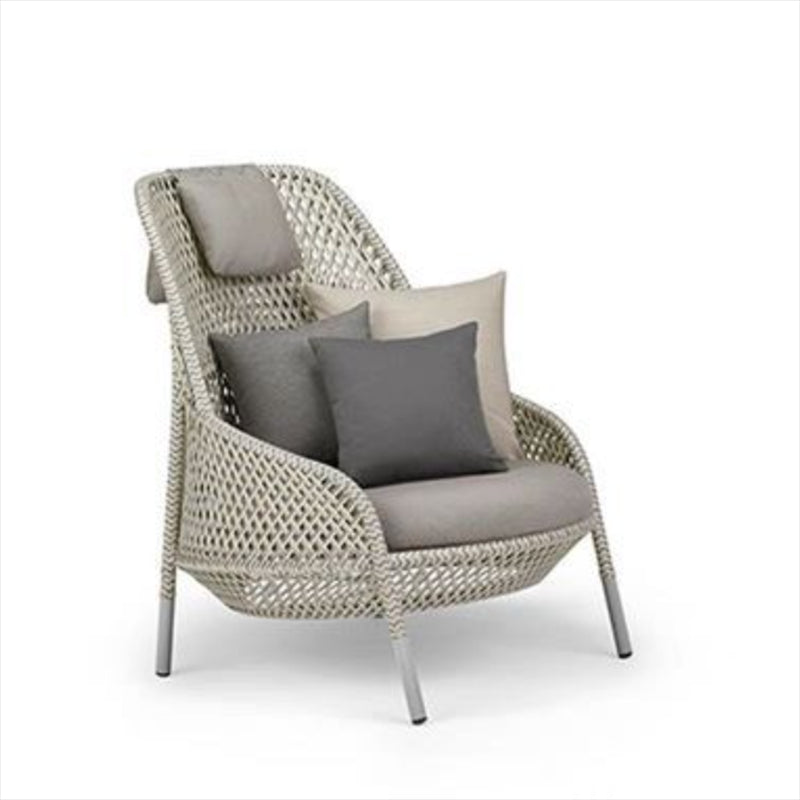 Metal and Rattan Patio Sofa Contemporary Villa Outdoor Patio Sofa