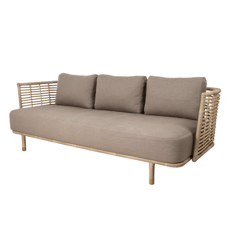 Metal Rattan Patio Sofa Tropical Style Outdoor Simple Sofa Outdoor Patio Sofa