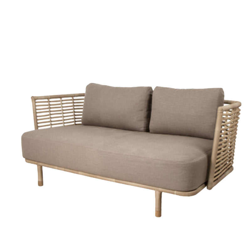 Metal Rattan Patio Sofa Tropical Style Outdoor Simple Leisure Outdoor Patio Sofa