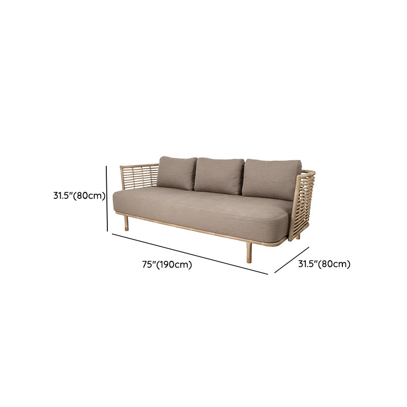 Metal Rattan Patio Sofa Tropical Style Outdoor Simple Leisure Outdoor Patio Sofa