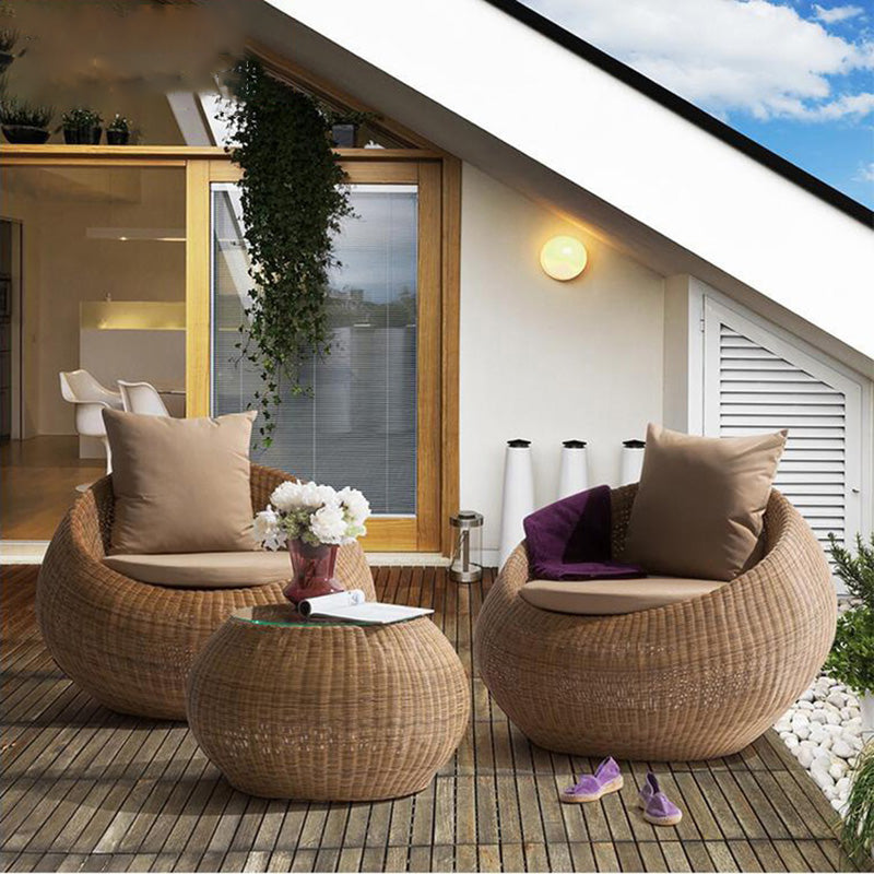 Outdoor Rattan Sofa Tropical Style Simple Leisure Patio Sofa