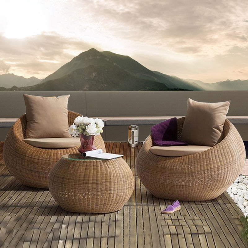 Outdoor Rattan Sofa Tropical Style Simple Leisure Patio Sofa