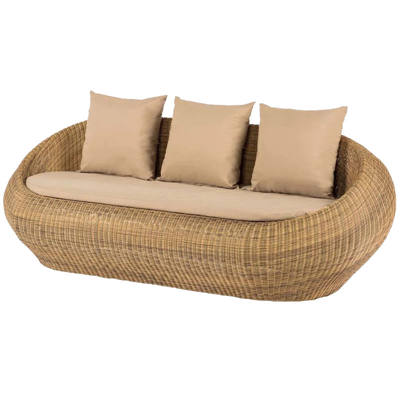 Outdoor Rattan Sofa Tropical Style Simple Leisure Patio Sofa