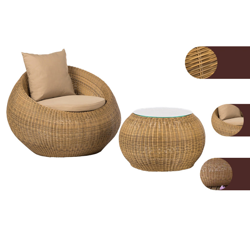 Outdoor Rattan Sofa Tropical Style Simple Leisure Patio Sofa