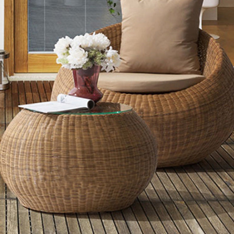 Outdoor Rattan Sofa Tropical Style Simple Leisure Patio Sofa