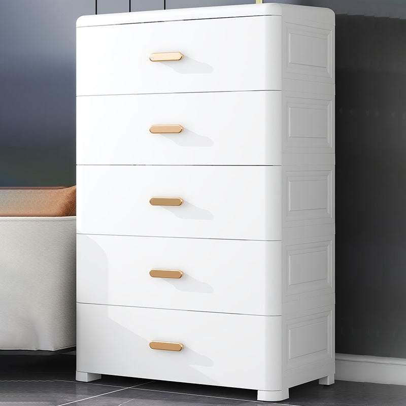 Nordic Style Kids Vertical Dresser White Plastic Dresser for Kids