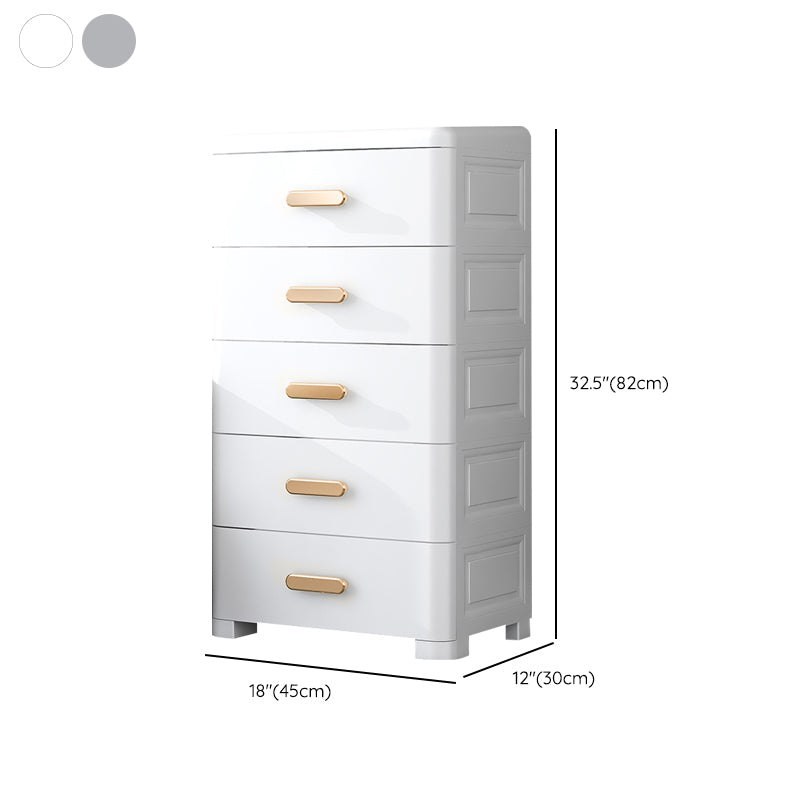 Nordic Style Kids Vertical Dresser White Plastic Dresser for Kids