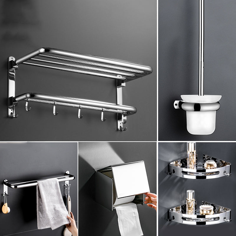 Modern Stainless Steel Towel Bar Bath Shelf Bathroom Accessory Set