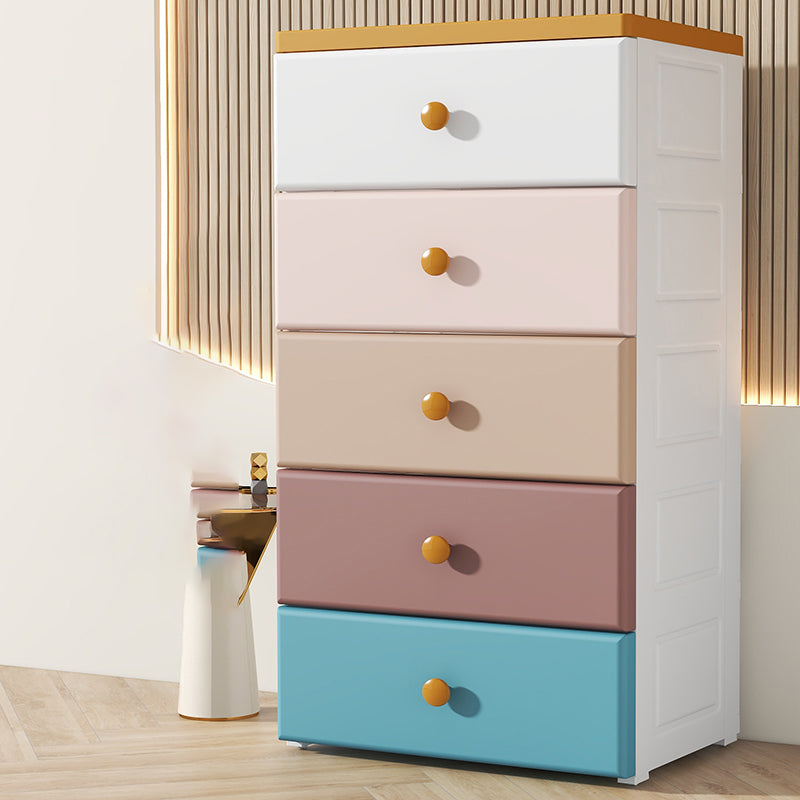 Plastic Dresser for Kids Nordic Rectangle Kids Vertical Dresser