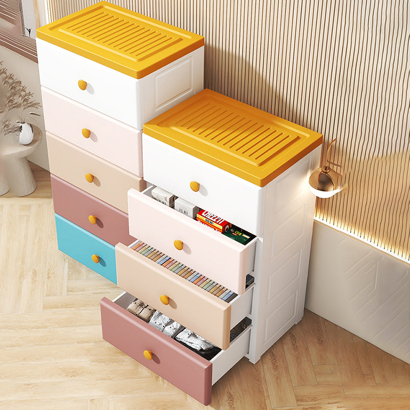 Plastic Dresser for Kids Nordic Rectangle Kids Vertical Dresser