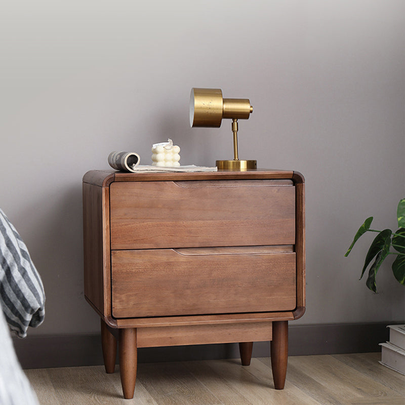 2 - Drawer Industrial Accent Table Nightstand Antique Finish Bed Nightstand