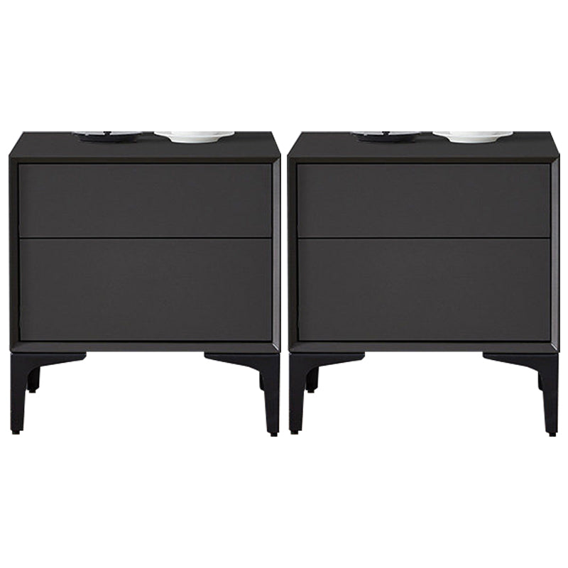 2 Drawers Contemporary Accent Table Nightstand Antique Finish Nightstand