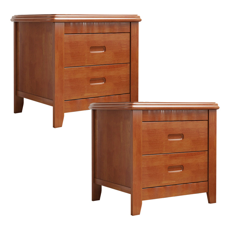 2 - Drawer Traditional Accent Table Nightstand Antique Finish Bed Nightstand