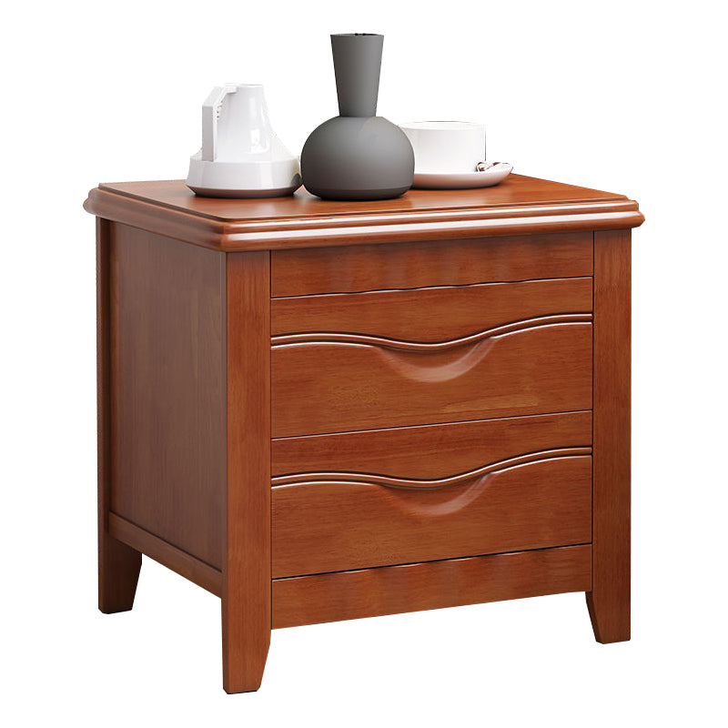 2 - Drawer Traditional Accent Table Nightstand Antique Finish Bed Nightstand