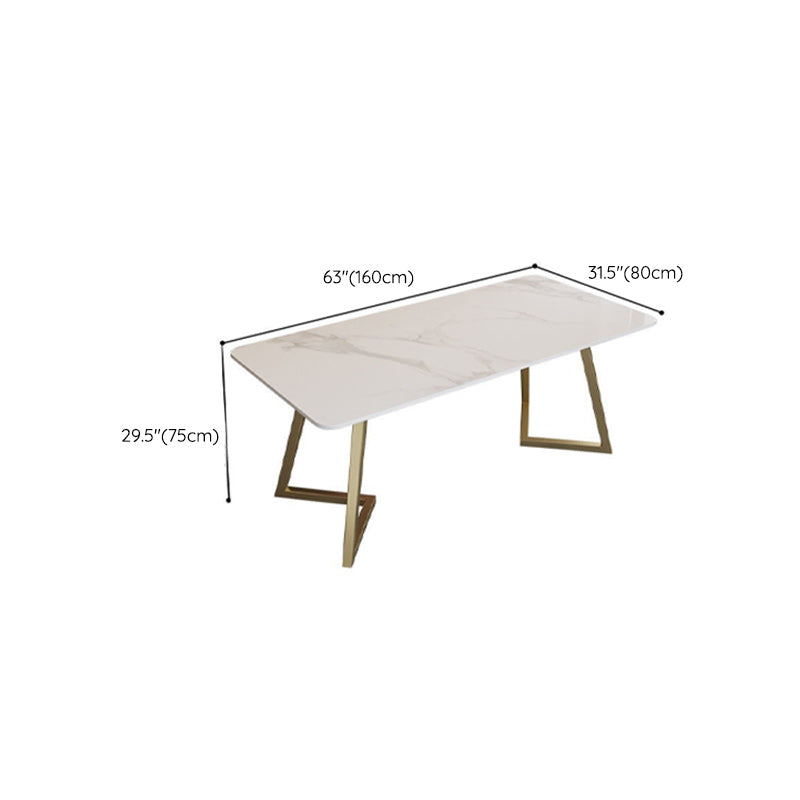 Modern Stone Office Desk Metal White Writing Desk for Office