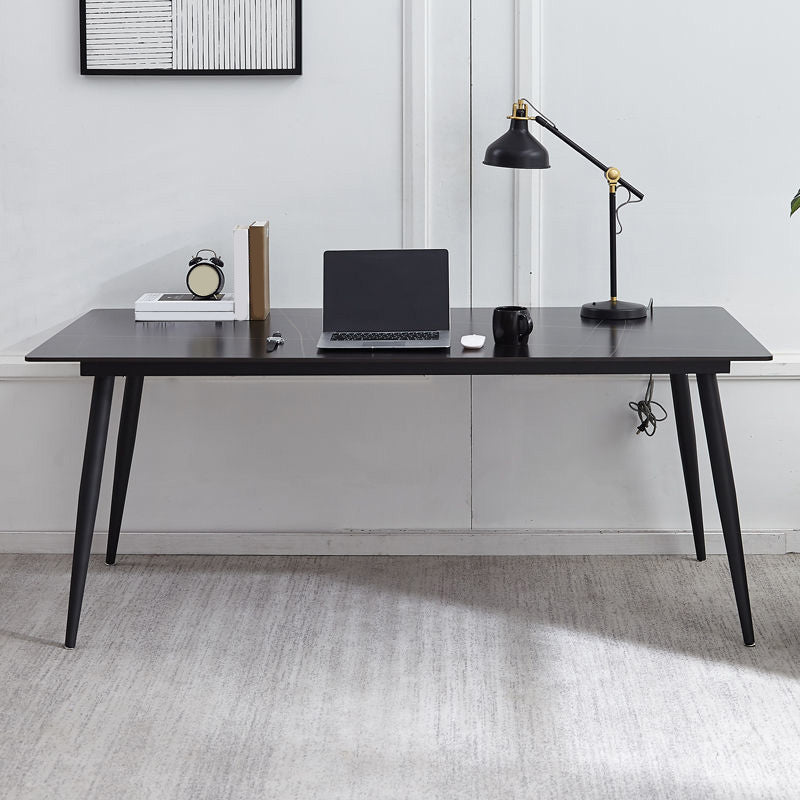 Contemporary Office Desk Rectangular Computer Desk with Metal Legs