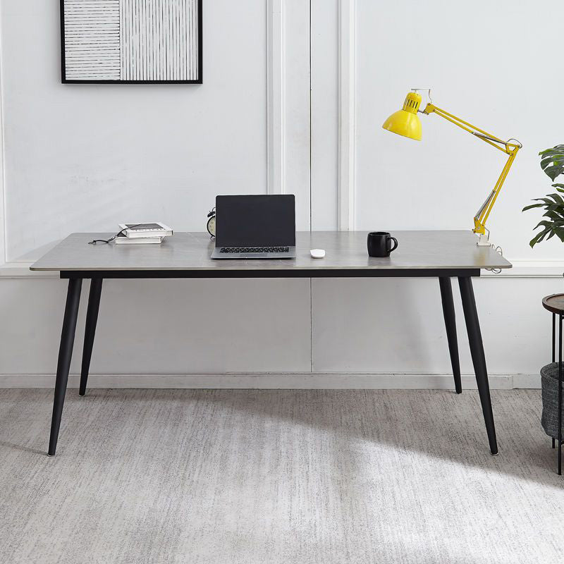 Contemporary Office Desk Rectangular Computer Desk with Metal Legs