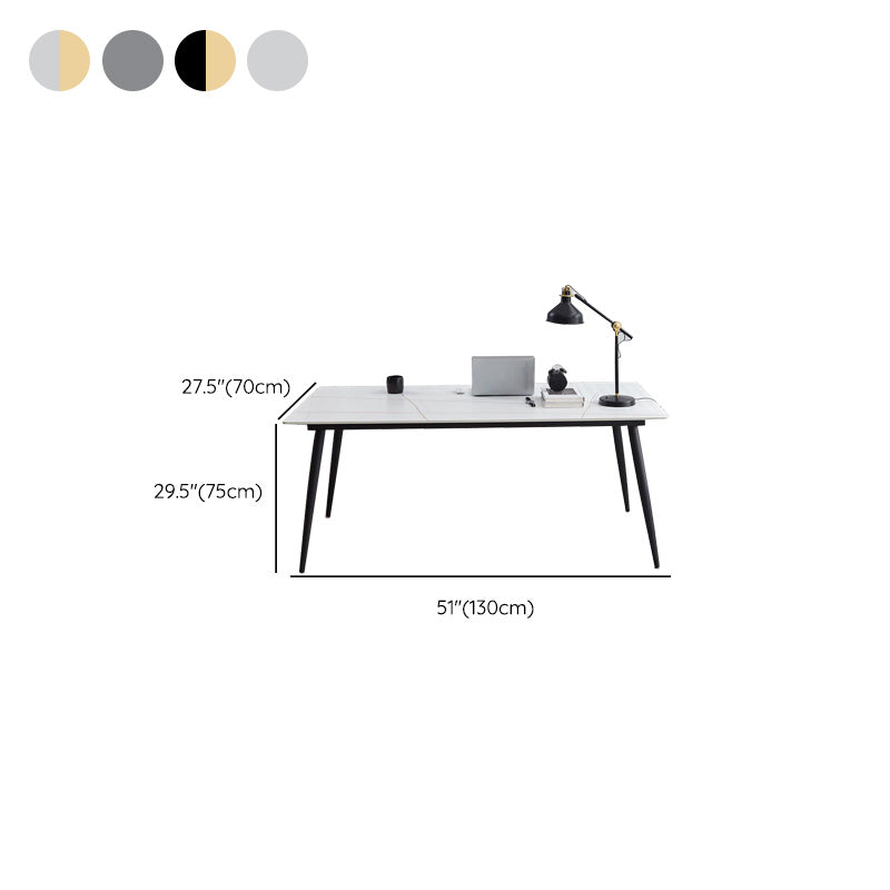 Contemporary Office Desk Rectangular Computer Desk with Metal Legs