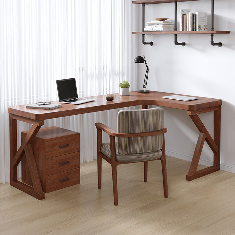 Contemporary Solid Wood Office Desk 29.53" Tall Writing Desk