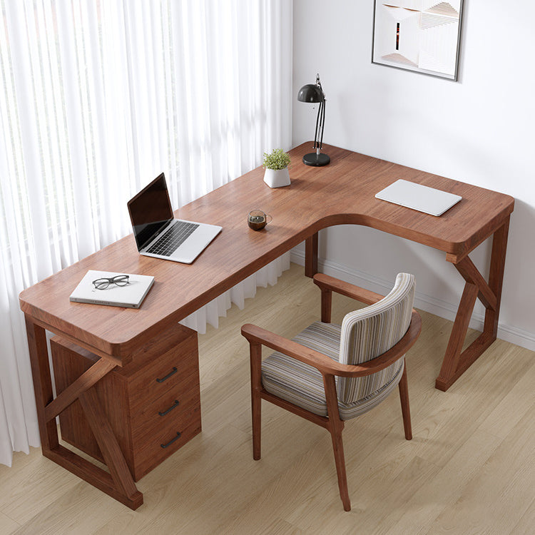 Contemporary Solid Wood Office Desk 29.53" Tall Writing Desk