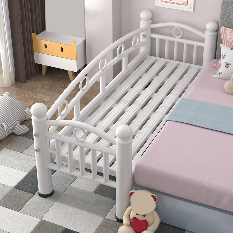 Contemporary Metal Standard Bed Open-Frame with Guardrail Kids Bed