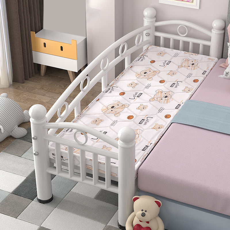 Contemporary Metal Standard Bed Open-Frame with Guardrail Kids Bed