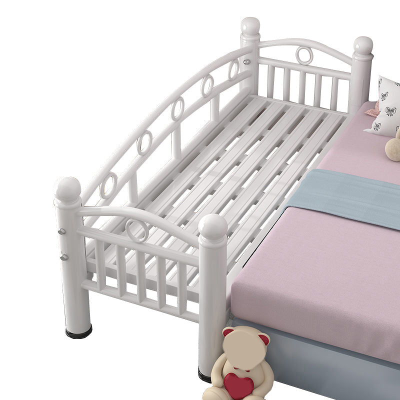 Contemporary Metal Standard Bed Open-Frame with Guardrail Kids Bed