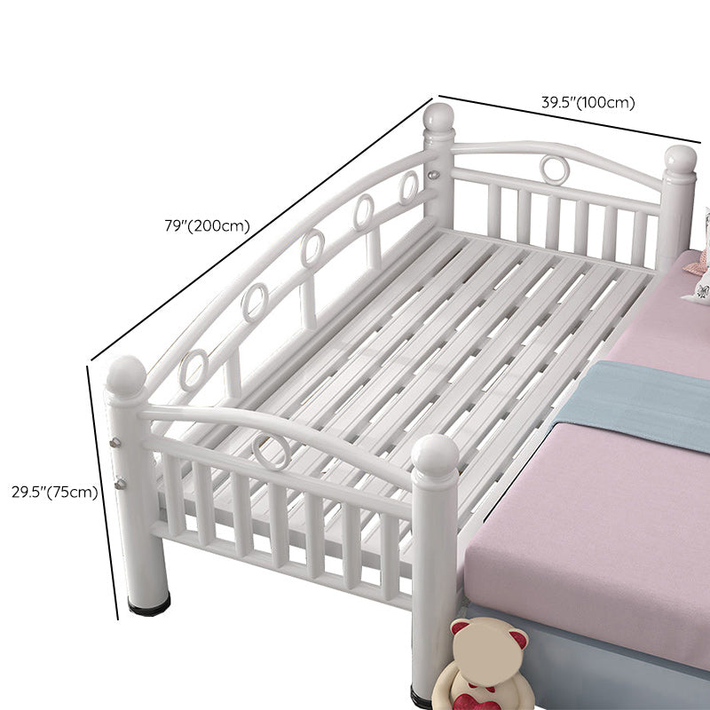 Contemporary Metal Standard Bed Open-Frame with Guardrail Kids Bed