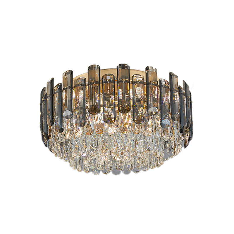 Crystal Drum Flush Mount Lighting Fixtures Modern 1 Light Flush Light