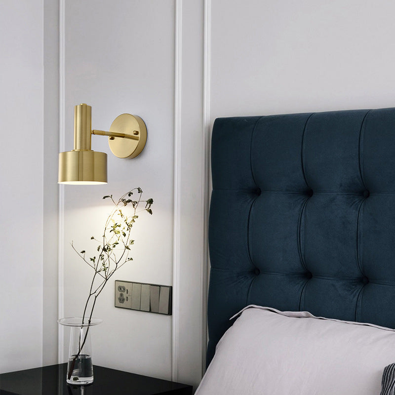 Modern Wall Sconce Cylinder Shape Vanity Lamp with Metal Shade for Bathroom