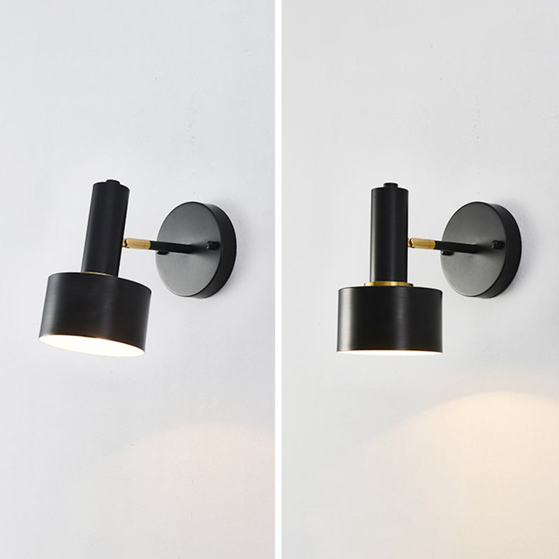 Modern Wall Sconce Cylinder Shape Vanity Lamp with Metal Shade for Bathroom