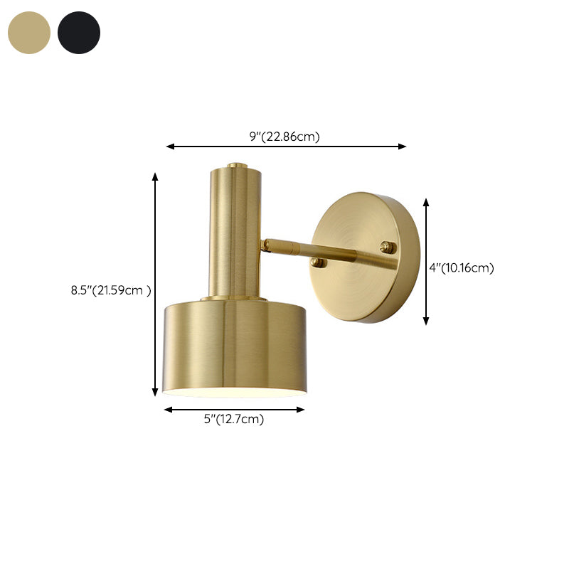 Modern Wall Sconce Cylinder Shape Vanity Lamp with Metal Shade for Bathroom