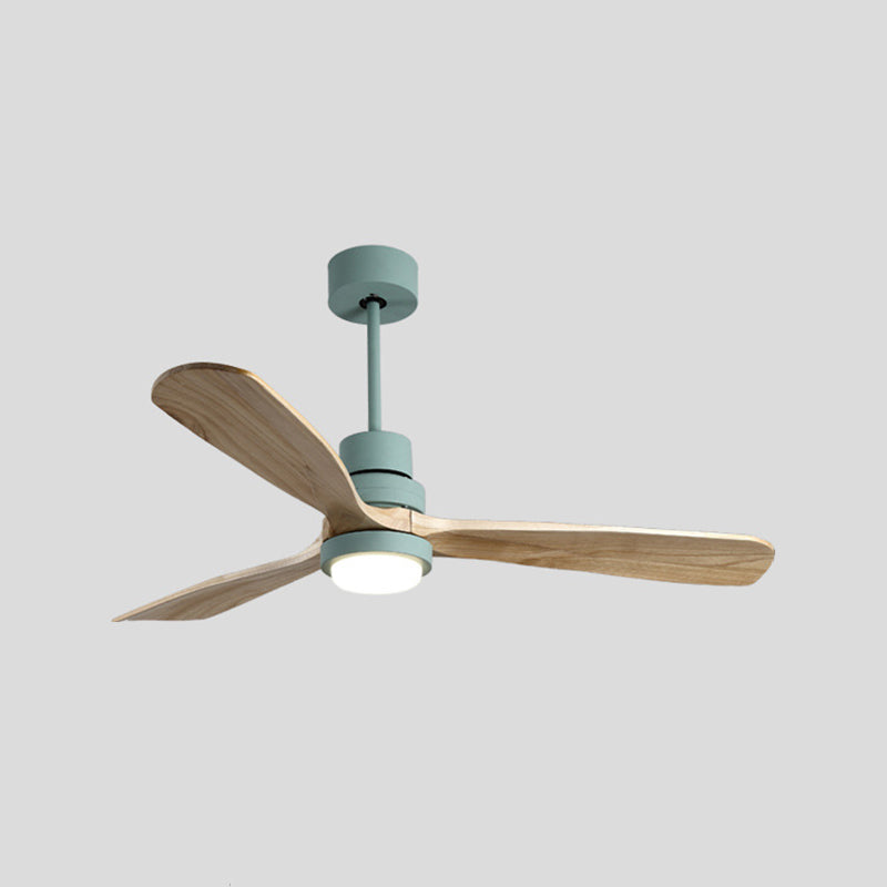 Modern Metal Ceiling Fan Light Fixture Wooden LED Ceiling Lamp for Bedroom