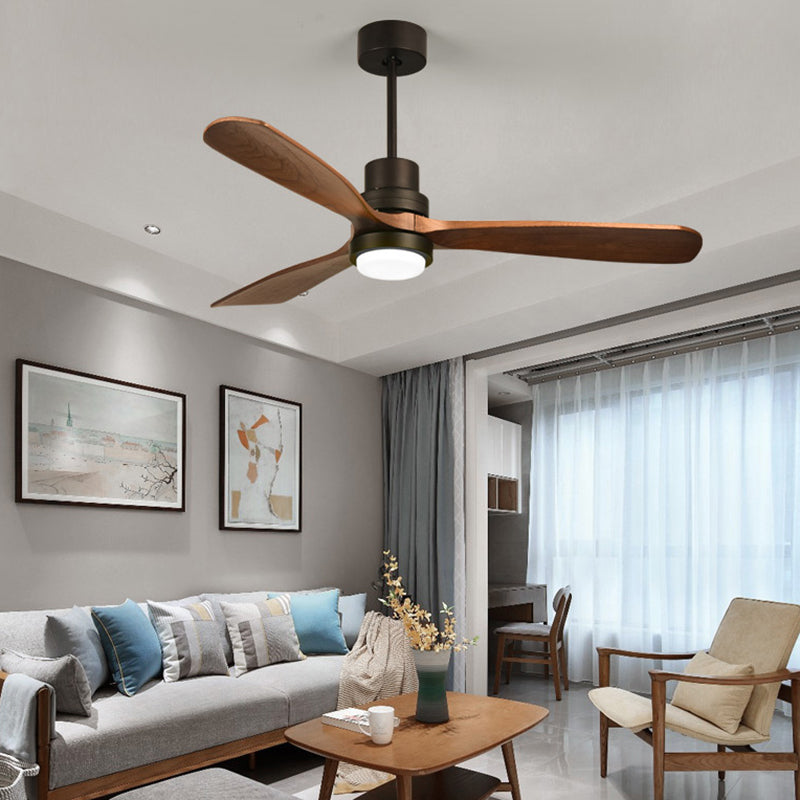 Modern Metal Ceiling Fan Light Fixture Wooden LED Ceiling Lamp for Bedroom