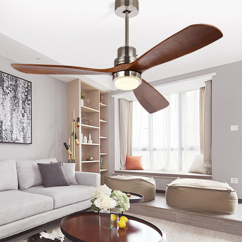 Modern Metal Ceiling Fan Light Fixture Wooden LED Ceiling Lamp for Bedroom