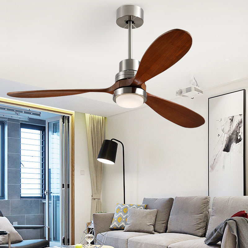 Modern Metal Ceiling Fan Light Fixture Wooden LED Ceiling Lamp for Bedroom