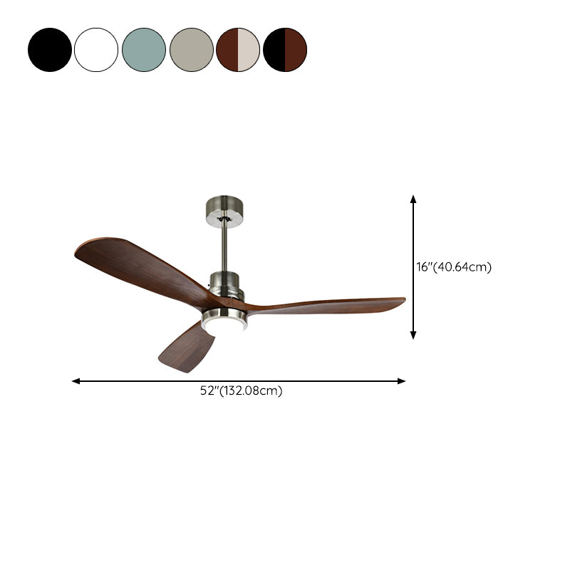 Modern Metal Ceiling Fan Light Fixture Wooden LED Ceiling Lamp for Bedroom