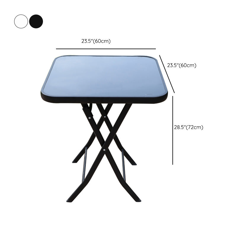 Glass Dining Table Rust - Resistant Metal Contemporary Style Foldable Dining Table