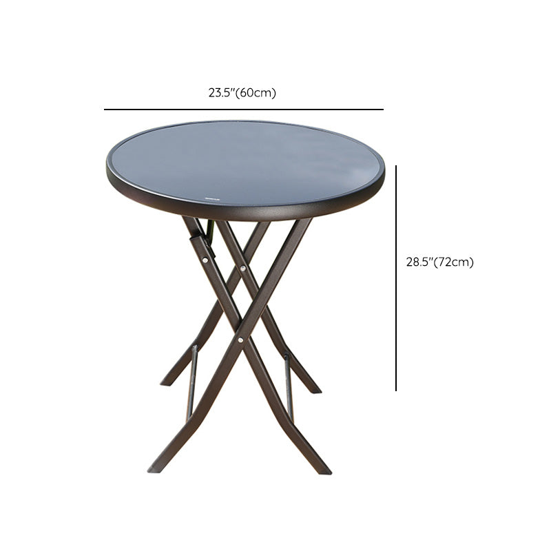 Glass Dining Table Rust - Resistant Metal Contemporary Style Foldable Dining Table