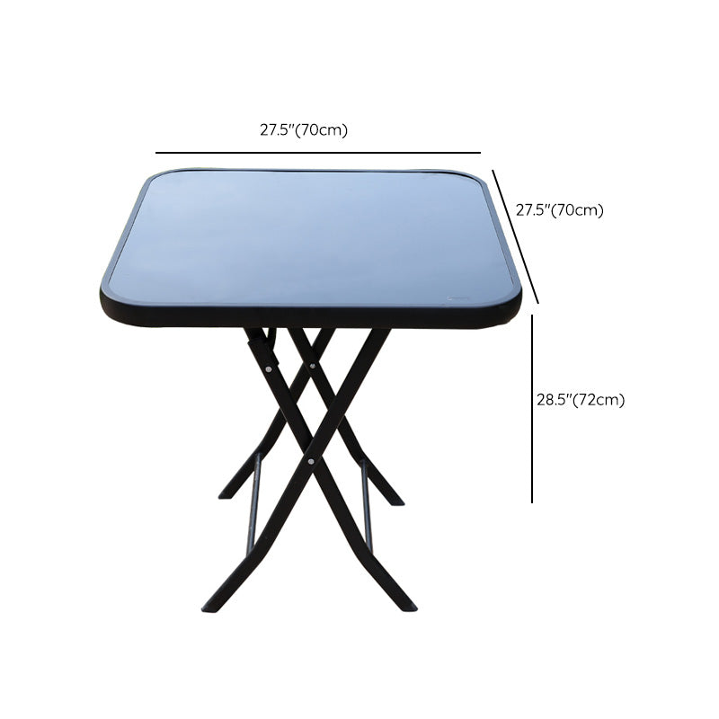 Glass Dining Table Rust - Resistant Metal Contemporary Style Foldable Dining Table