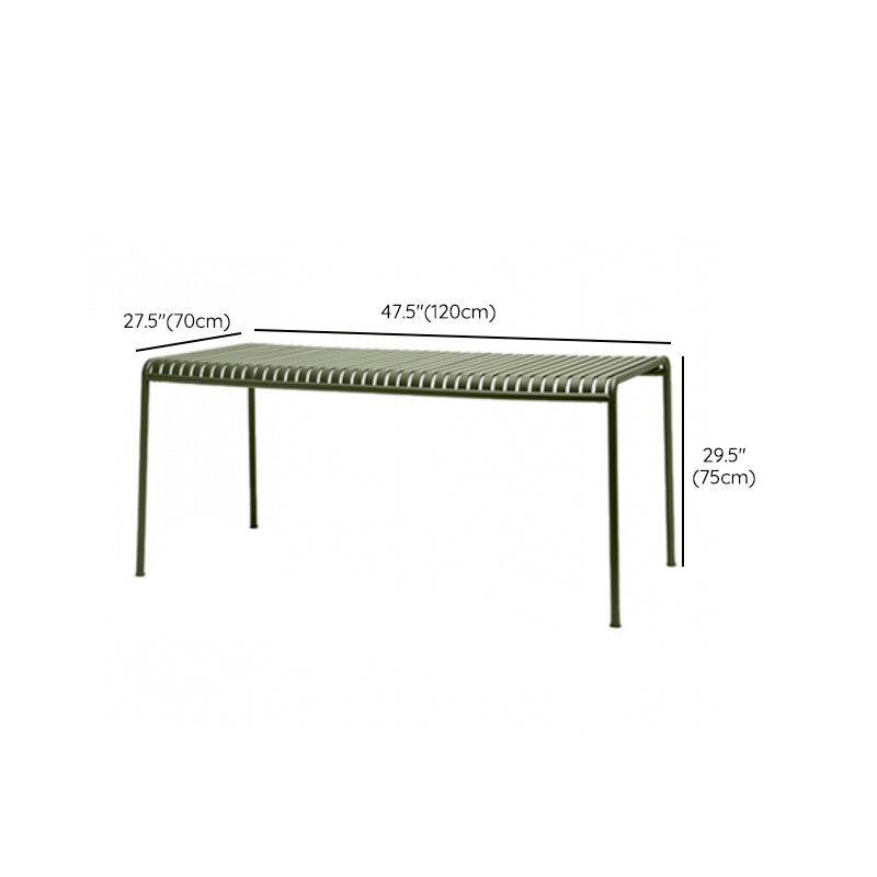 Contemporary Green Metal Dining Table Rust Resistant Dining Table