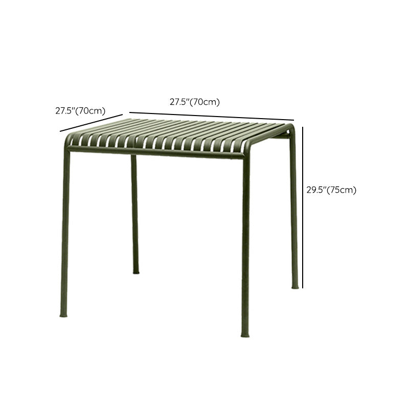 Contemporary Green Metal Dining Table Rust Resistant Dining Table