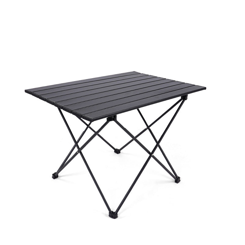 Black Aluminum Picnic Table Modern Outdoor Rectangle Shape Foldable Picnic Table