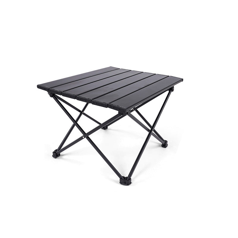 Black Aluminum Picnic Table Modern Outdoor Rectangle Shape Foldable Picnic Table