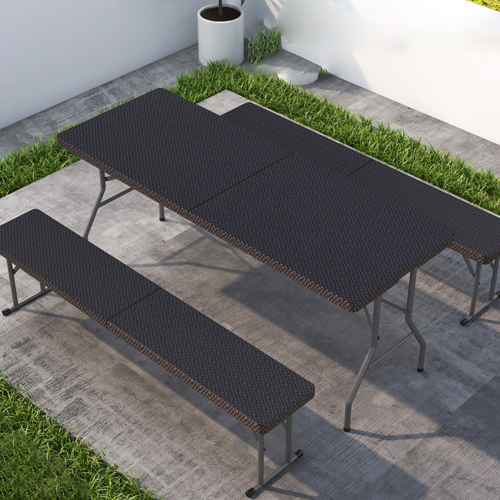 Industrial Plastic Foldable Dining Table Rectangle Water Resistant Table