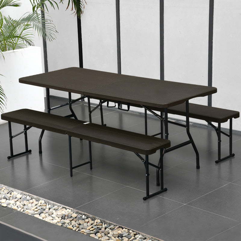 Industrial Plastic Foldable Dining Table Rectangle Water Resistant Table