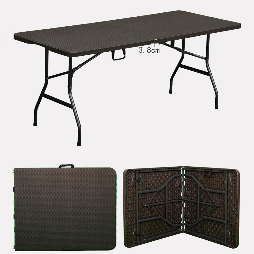 Industrial Plastic Foldable Dining Table Rectangle Water Resistant Table