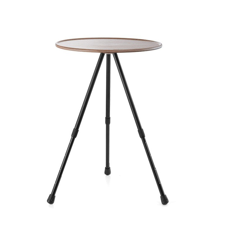 Industrial Metal Folding Side Table Round Lift Wood-Like Dining Table