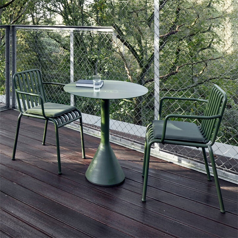 Contemporary Green Dining Table Metal Dining Table for Outdoor