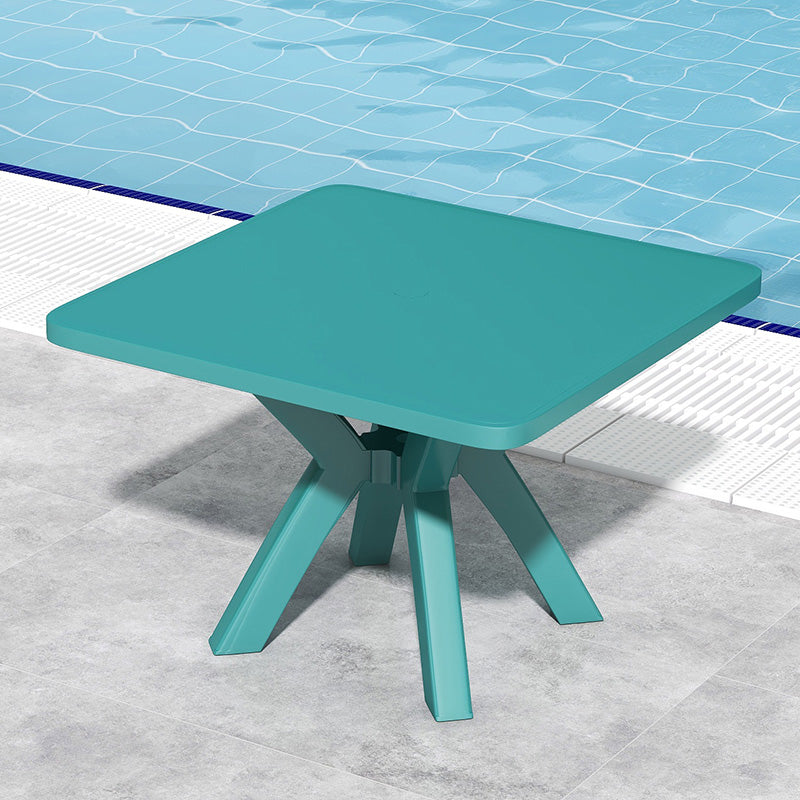 Minimalistic Square Dining Table Plastic Outdoor Dining Table